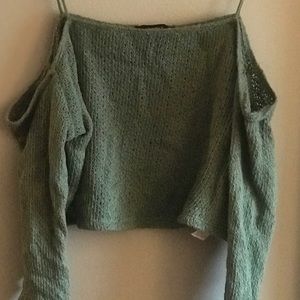 Off-The-Shoulder Long Sleeve Shirt